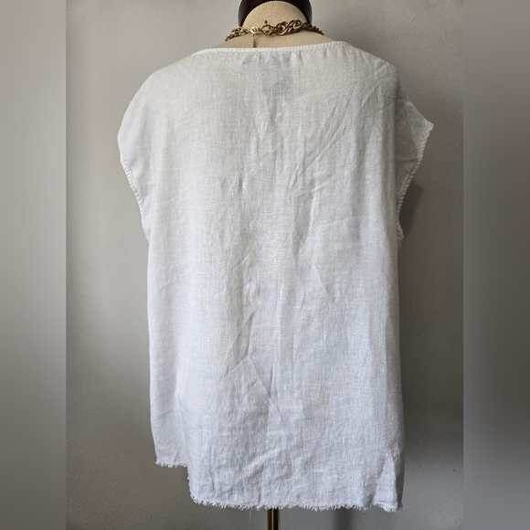 LOTUS EATERS 100% Linen Relaxed Fit Short Sleeve Top. Size Medium - Picture 5 of 11